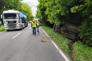 Miejsce zdarzenia drogowego.