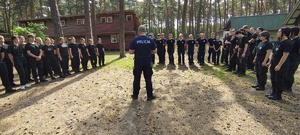 Młodzież klas mundurowych na biwaku.