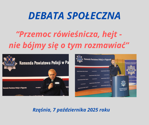Zdjęcie informujące o debacie.