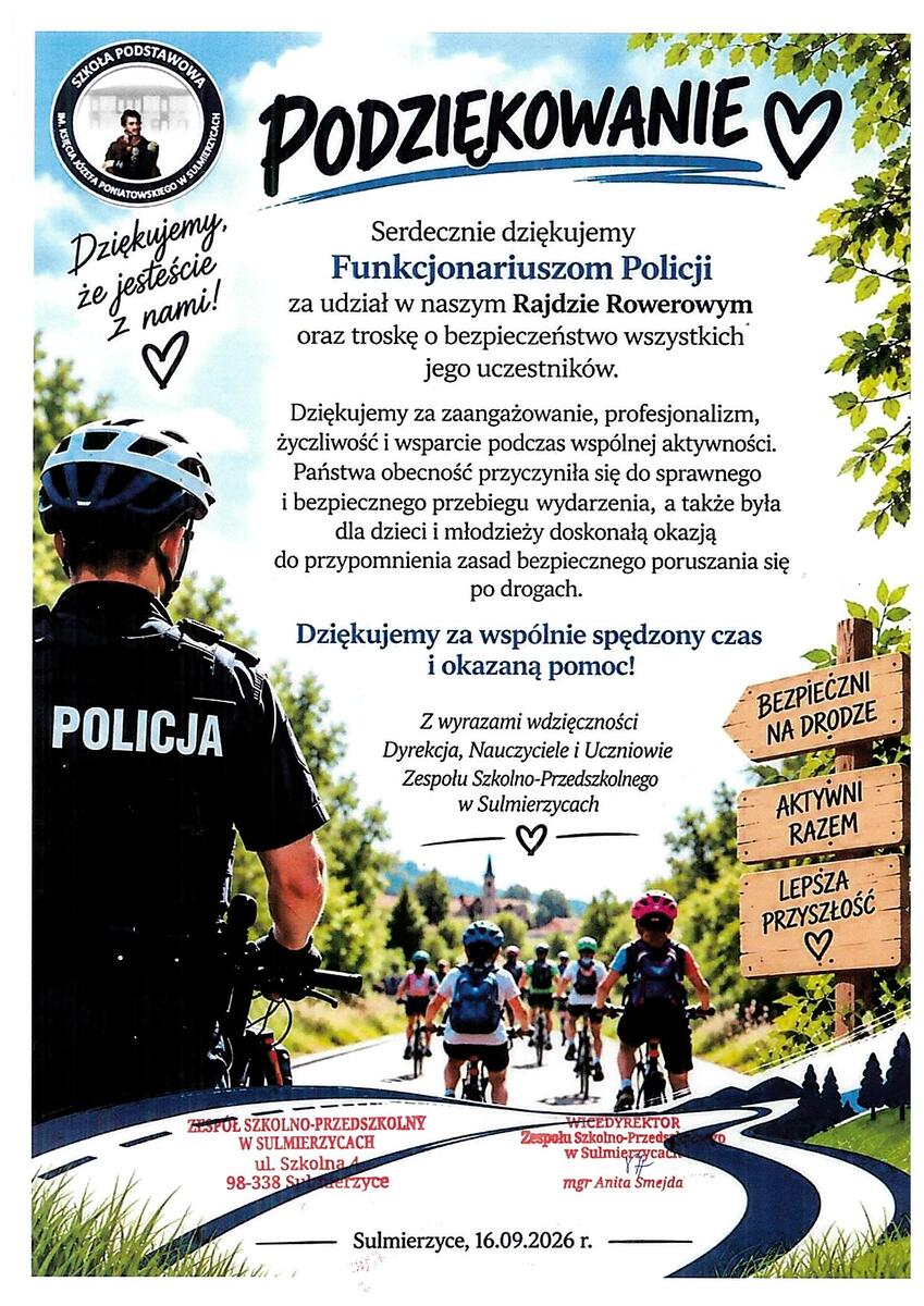 Patrol rowerowy nadzorował Rajd Rowerowy w Sulmierzycach